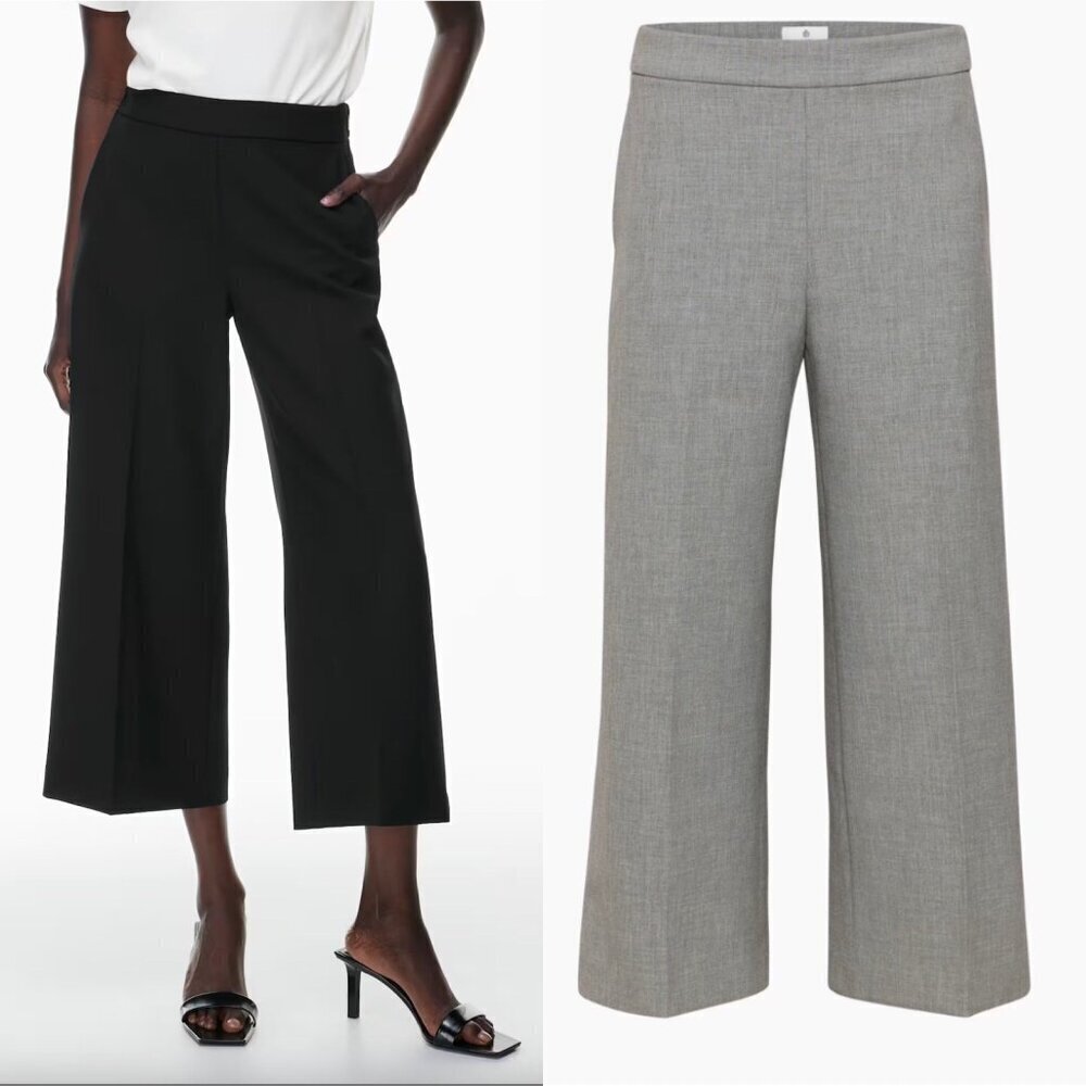 Aritzia Babaton Overtake Pants Relaxed Softly Structured Wide Leg Grey Size 4